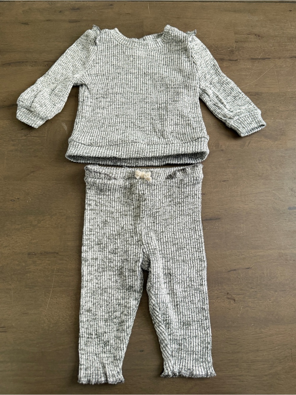 Baby B'gosh Ribbed Knit Two-Piece Bottoms Set in Heather Gray 9M